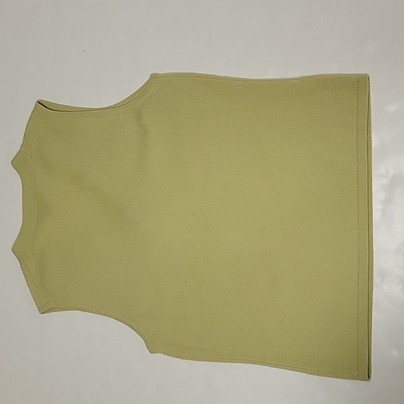 Ann Taylor sleeveless cashmere sweater vest sz medium lime green - Picture 4 of 4